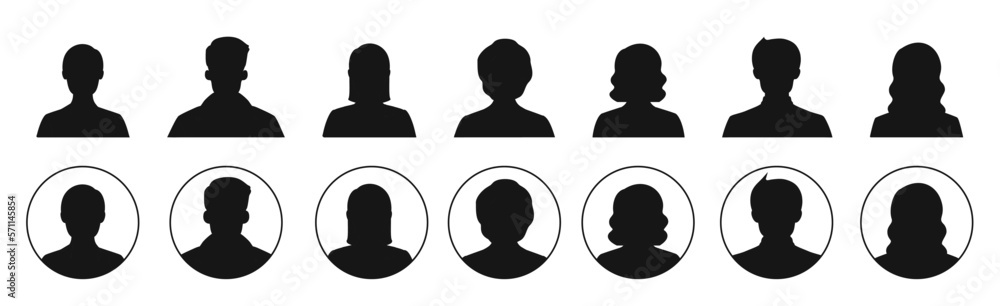 Avatar icon. Profile icons set. Male and female avatars. Vector illustration