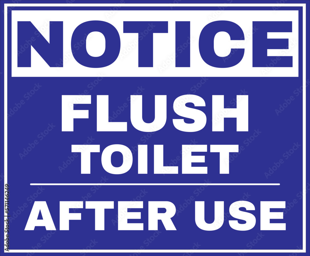 Flush toilet after use sign vector