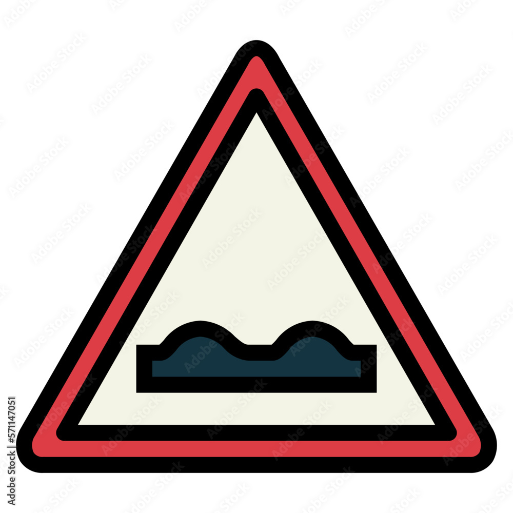 Uneven road filled outline icon style Uneven road filled outline icon style
