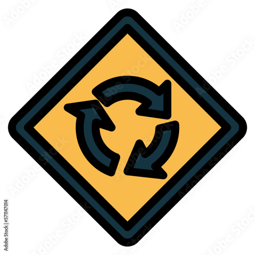 Roundabout filled outline icon style