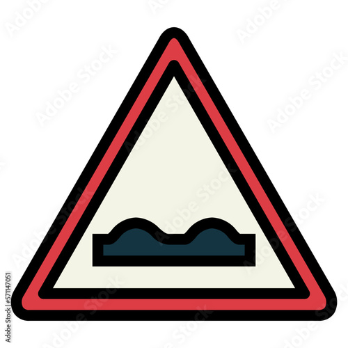 Uneven road filled outline icon style