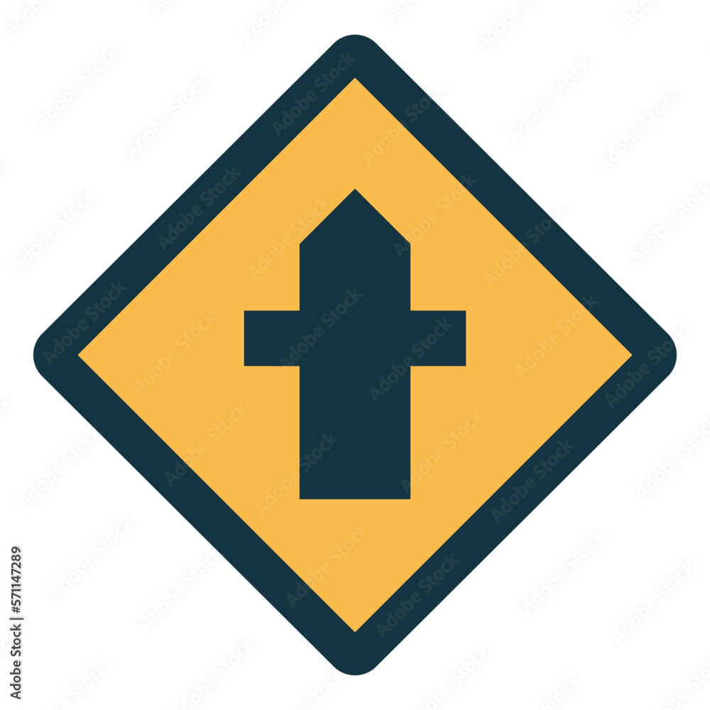Crossroads ahead flat icon style Crossroads ahead flat icon style