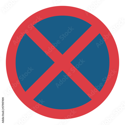 No stopping flat icon style