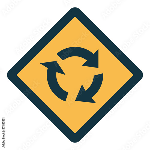 Roundabout flat icon style