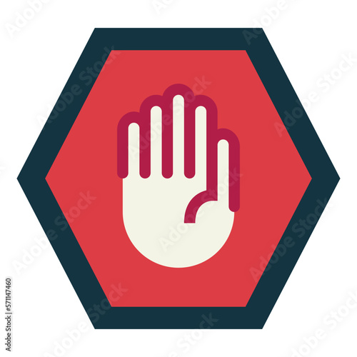 Stop flat icon style