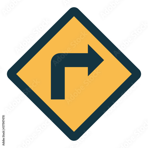 Turn right flat icon style