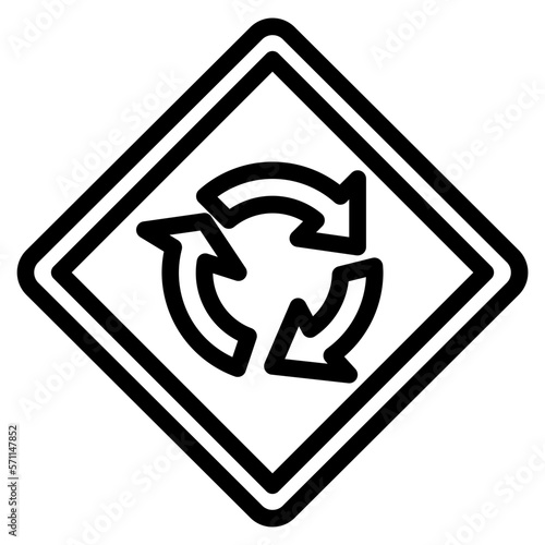 Roundabout line icon style