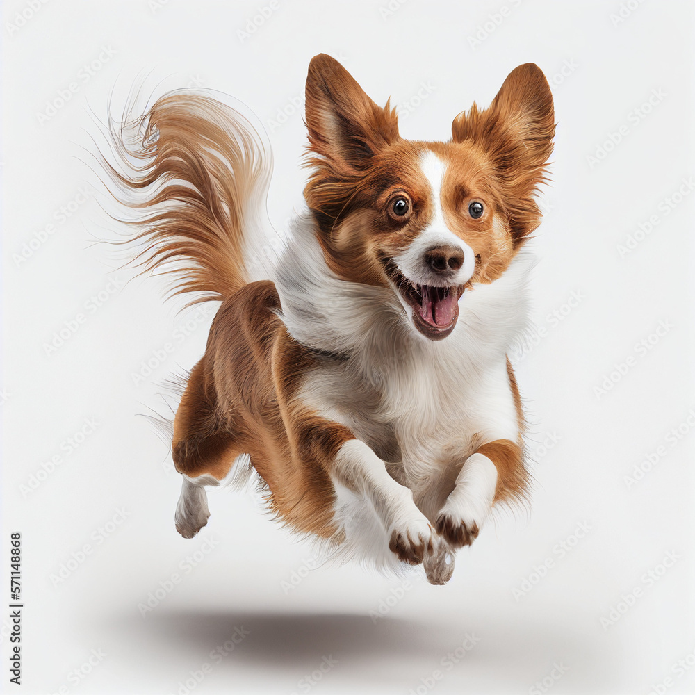 Happy Dog Jumping & Smiling - Generative AI	
