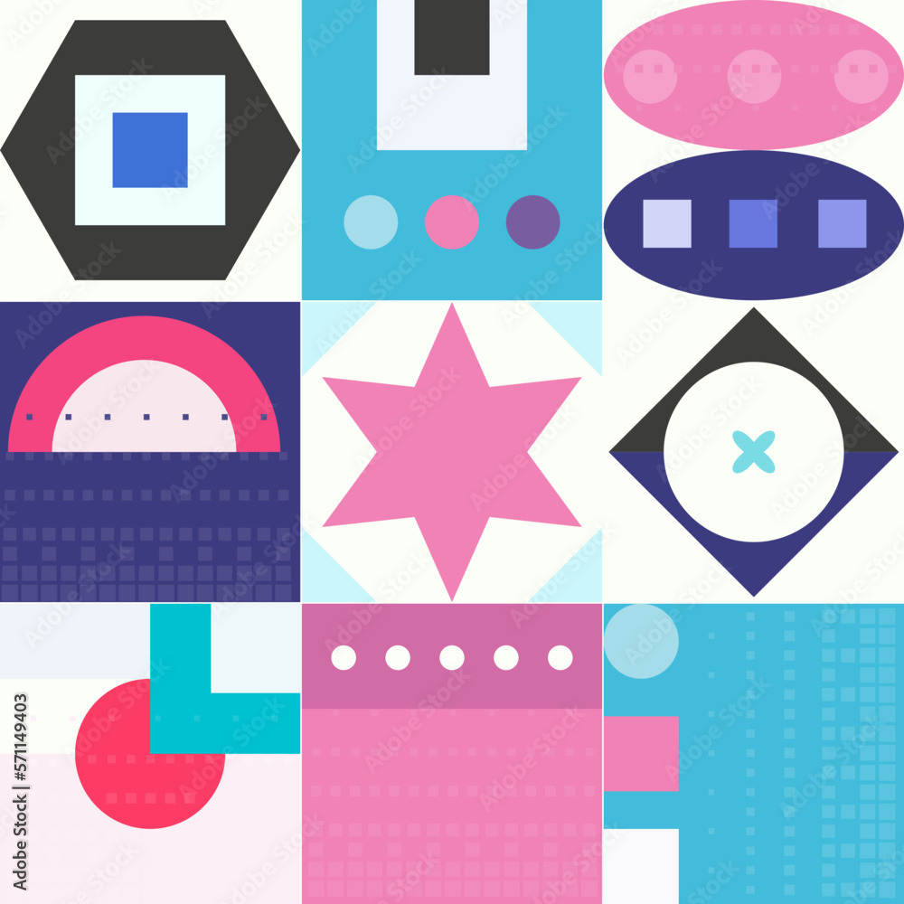 mid-century modern geometric colorful illustration mid-century modern geometric colorful illustration