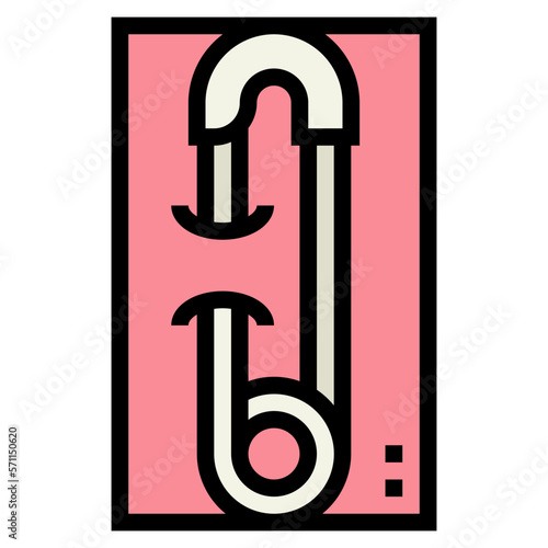 safety pin filled outline icon style