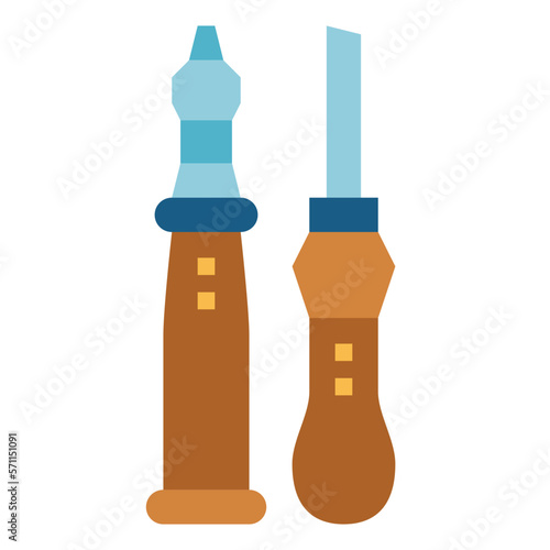 leather shoe tools flat icon style