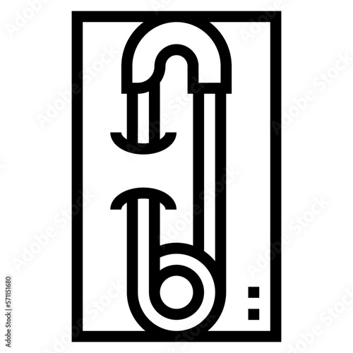 safety pin line icon style