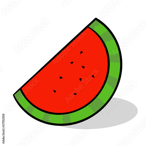 watermelon slice isolated on white 