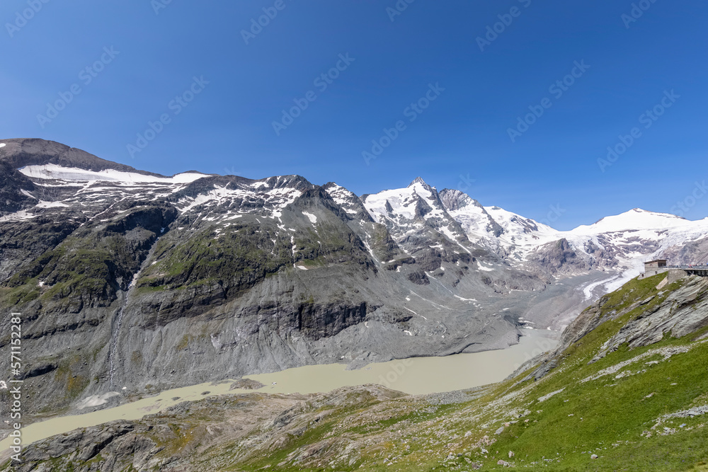 Austria, Carinthia,View of Pasterze glacier and Sandersee lake Austria, Carinthia,View of Pasterze glacier and Sandersee lake