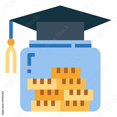 mortarboard flat icon style