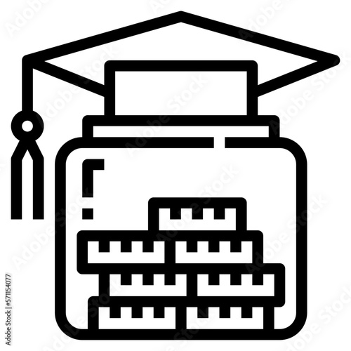 mortarboard line icon style
