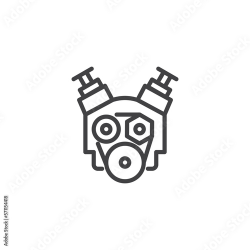 Car engine line icon