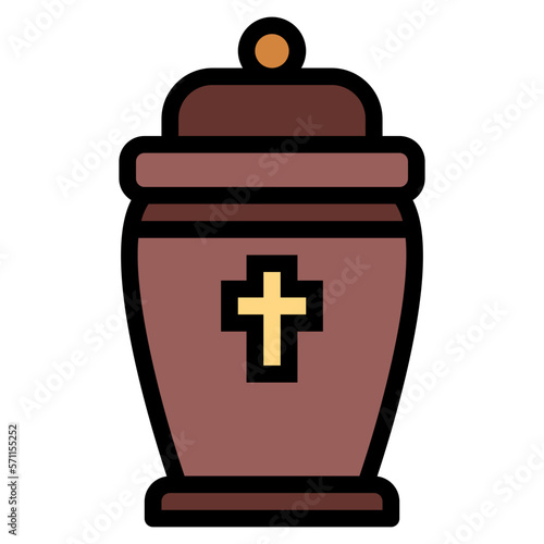 ashes filled outline icon style