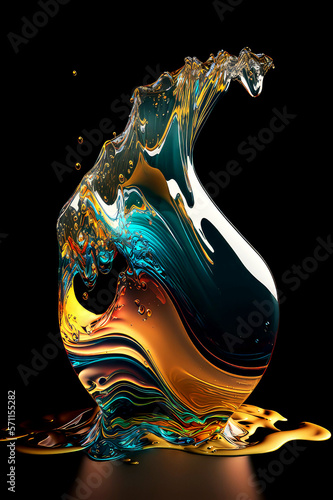 abstract oil wave, ai