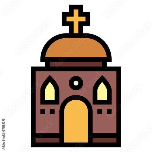 chapel filled outline icon style