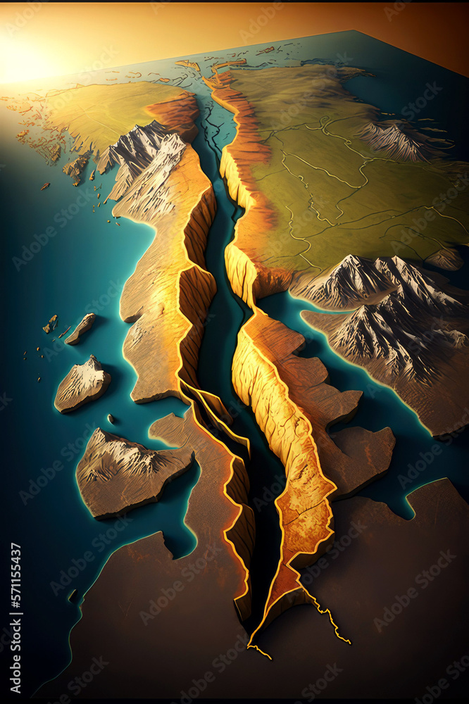 Tectonic plate boundaries, ai Stock Illustration | Adobe Stock