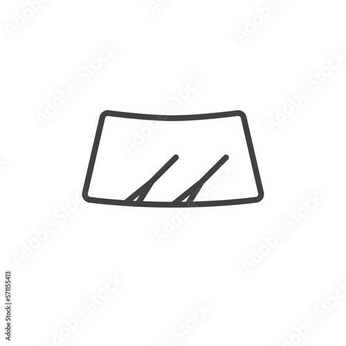 Car windshield and wipers line icon