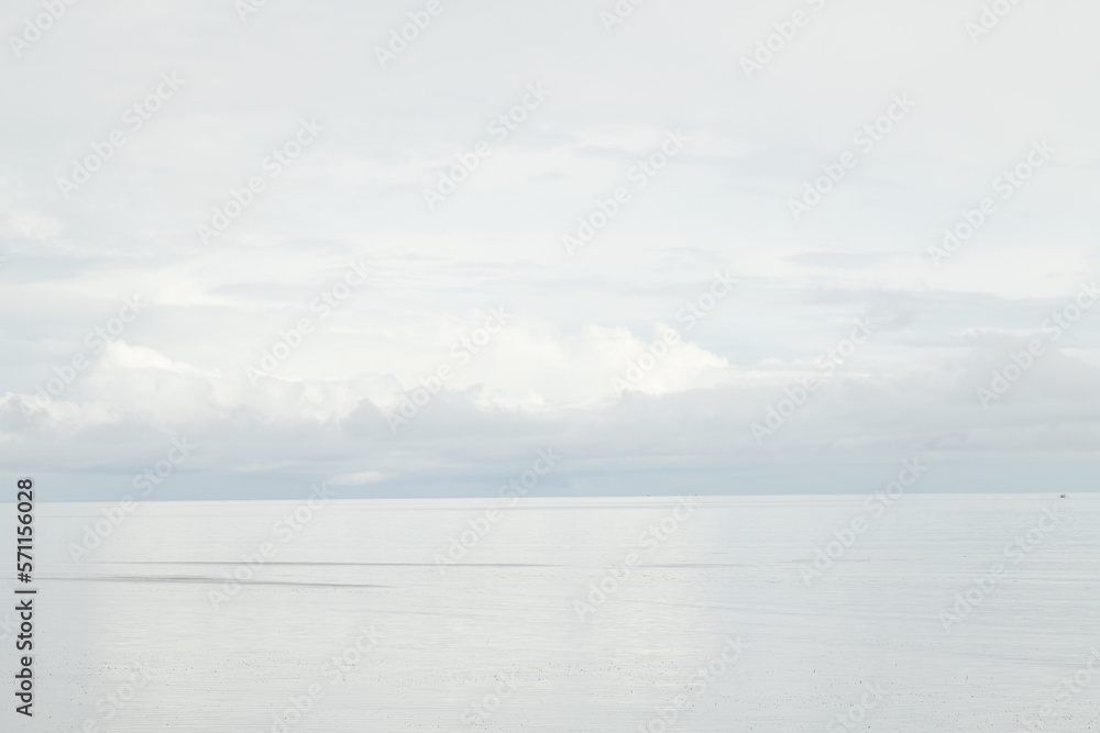 Lombok and Gili Air islands, overcast, cloudy day, sky and sea.