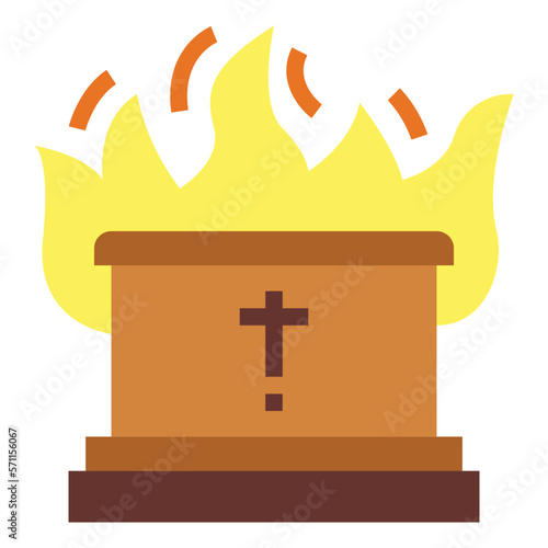 cremation flat icon style