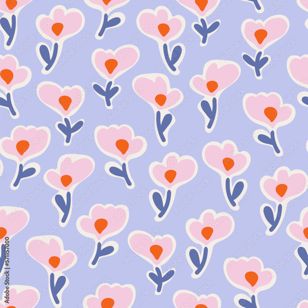 Cute pink flower modern background