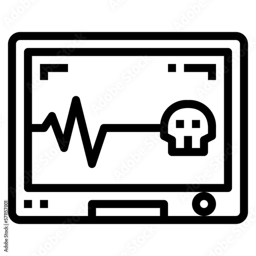 cardiogram line icon style