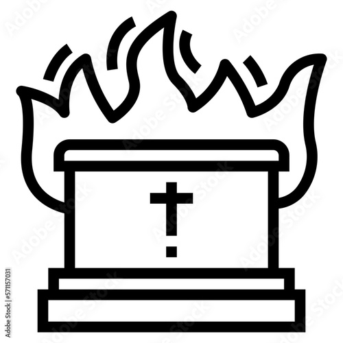 cremation line icon style