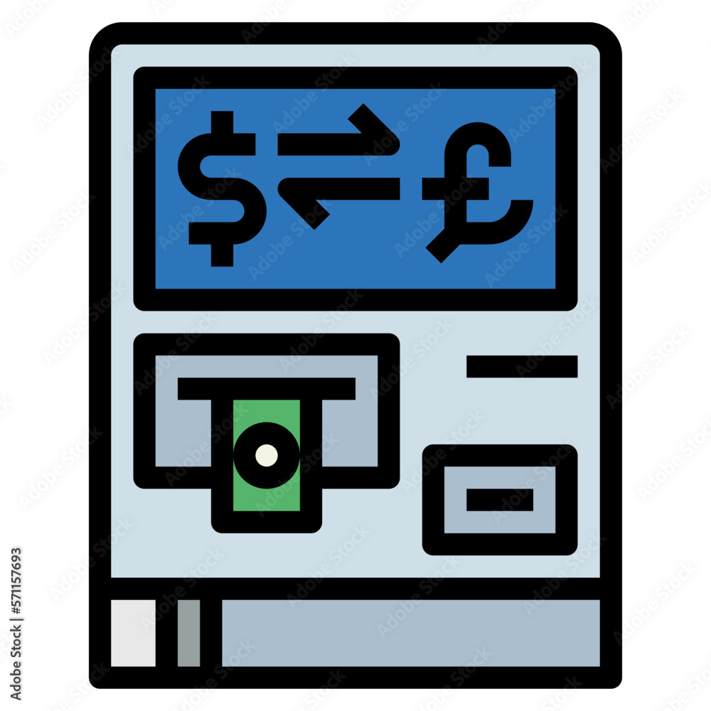 exchange machine filled outline icon style exchange machine filled outline icon style