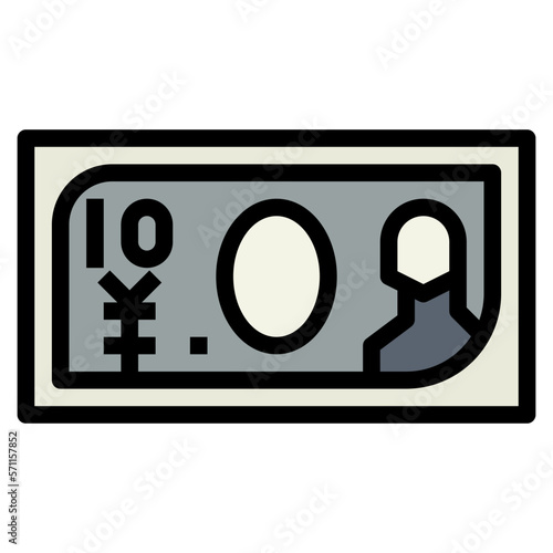 yen filled outline icon style