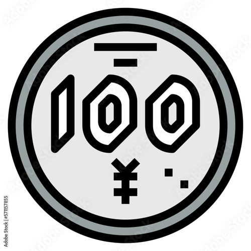 yen filled outline icon style