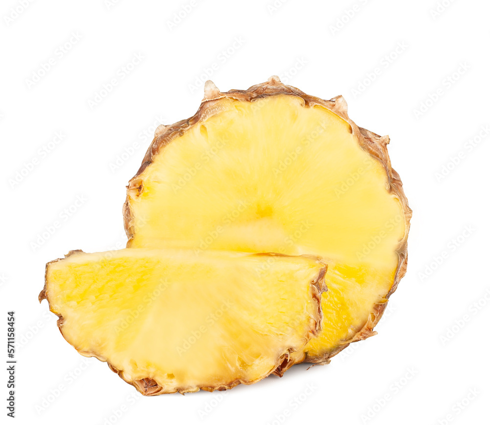 Pineapple slices isolated on a white background Pineapple slices isolated on a white background