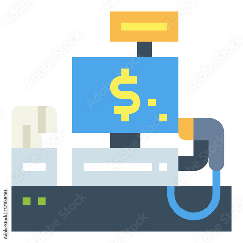 cash register flat icon style