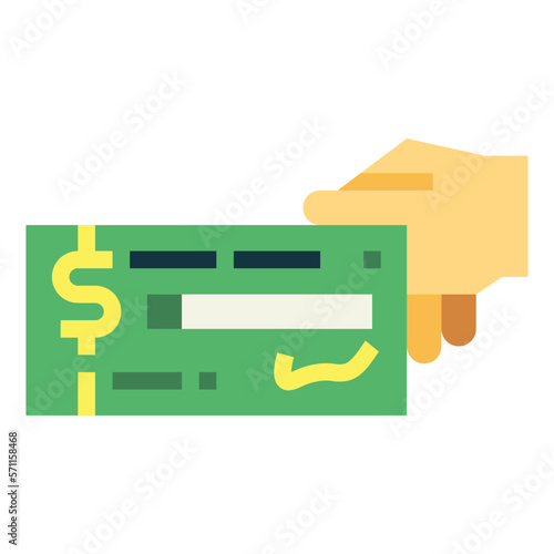 cheque flat icon style