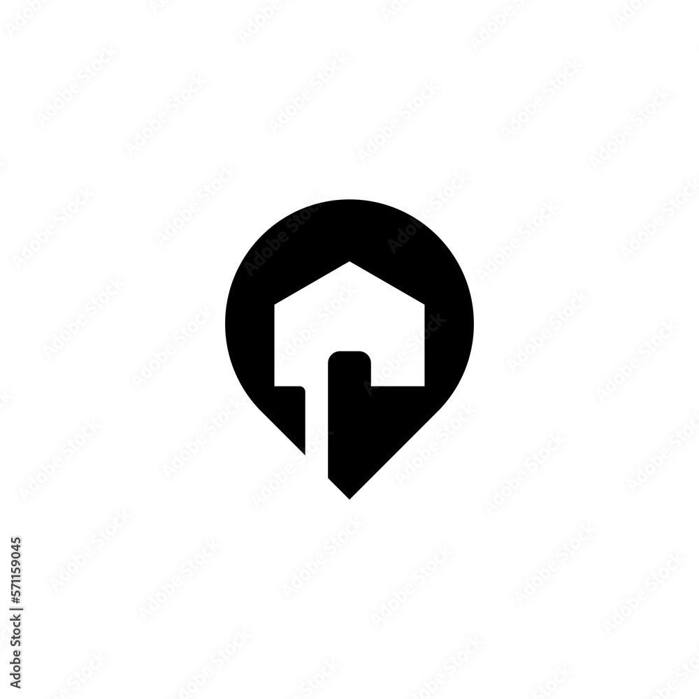House point logo vector. Pin icon with home combination. House point logo vector. Pin icon with home combination.