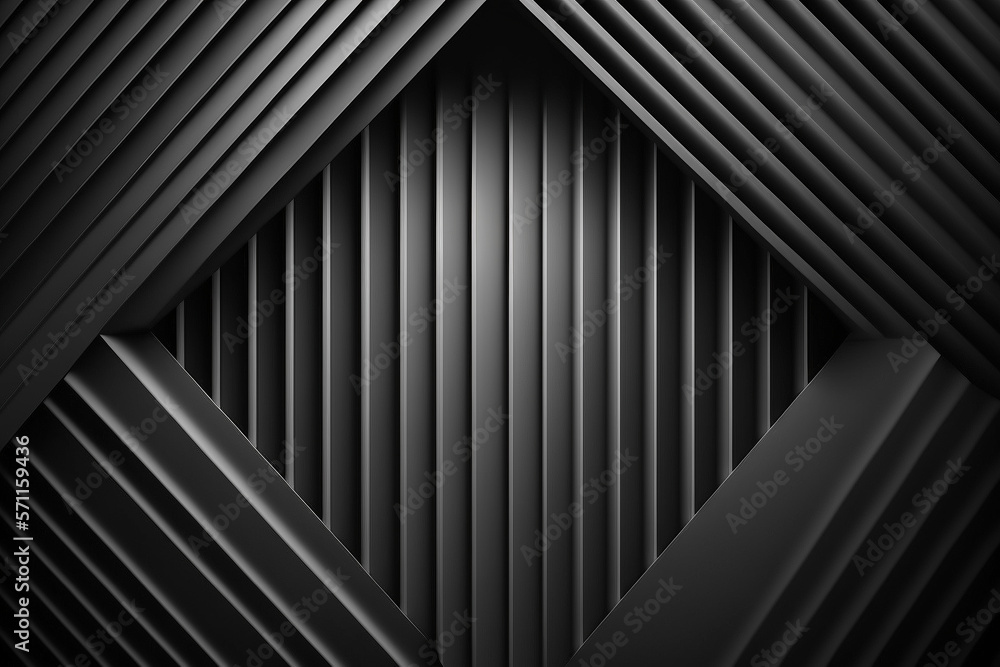 Obraz premium Arrière plan géométrique 3d futuriste noir - Générative IA