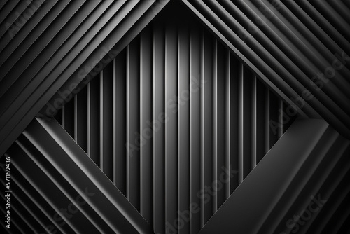 Arrière plan géométrique 3d futuriste noir - Générative IA