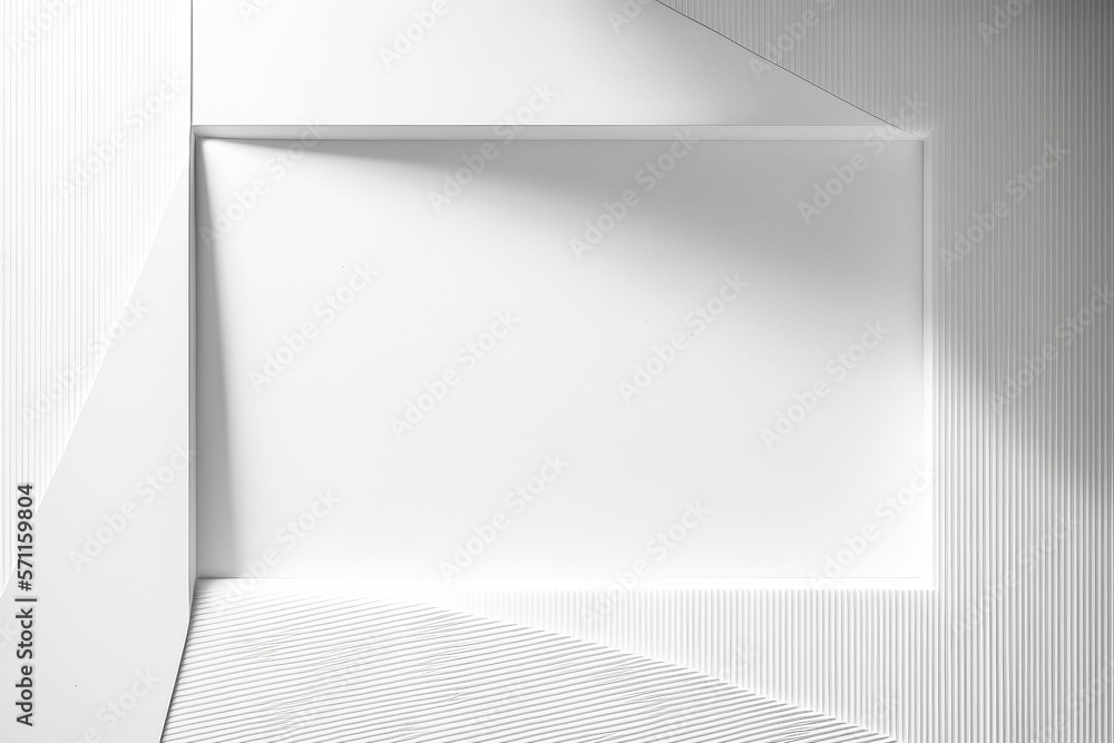 Fototapeta premium Arrière plan géométrique 3d blanc - Générative IA