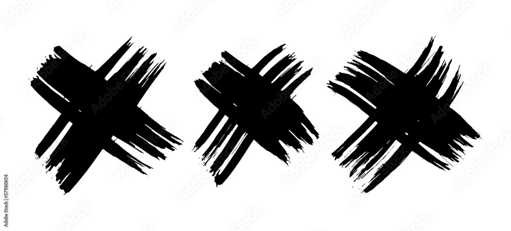 Black brush cross symbol Black brush cross symbol