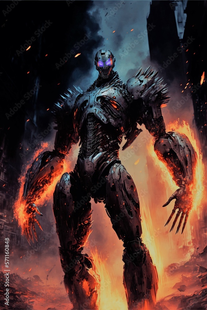 Robot Villain Gaming/Movie Character generative ai illustration Robot Villain Gaming/Movie Character generative ai illustration