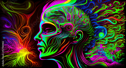 abstract colorful psychedelic art, generated ai