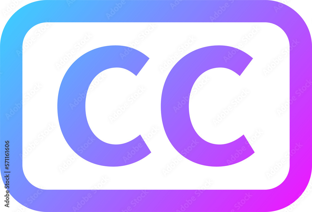 Closed captioning icon in gradient colors. CC signs illustration. Closed captioning icon in gradient colors. CC signs illustration.