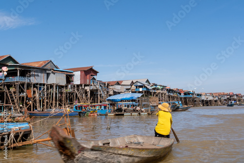 Wallpaper Mural A wooden boats on the Tonle Sap lake - close to Siem Reap. Cambodia Torontodigital.ca