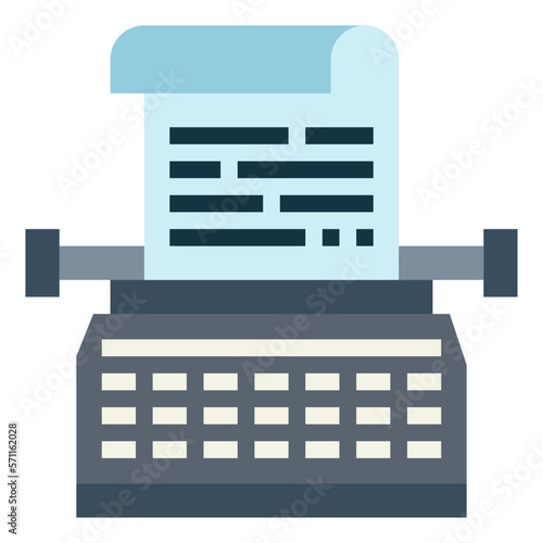 typewriter flat icon style