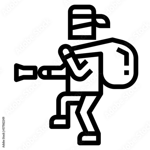 Burglar line icon style