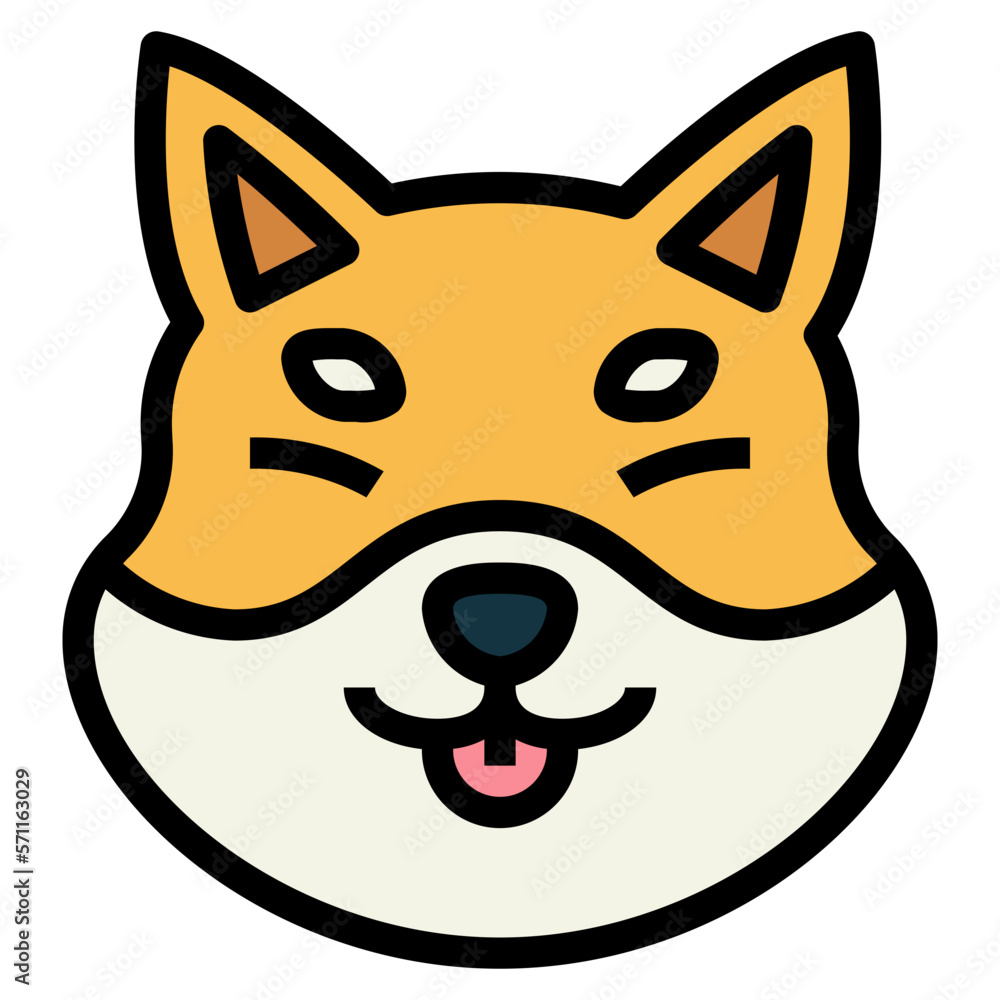 shiba filled outline icon style shiba filled outline icon style