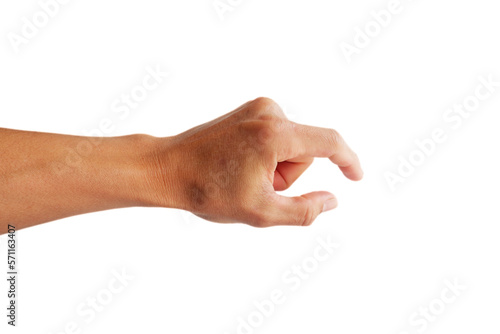 Man's hand that is reaching out to catch something